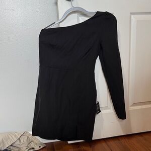 Lulu's Chic Black One-Shoulder Dress